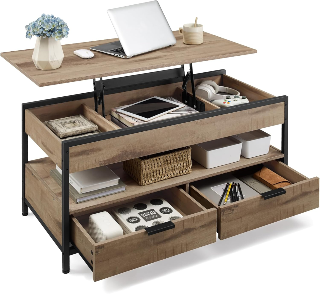 Mejores Muebles Multifunción Para Pisos Pequeños 7 mesa de centro con compartimentos