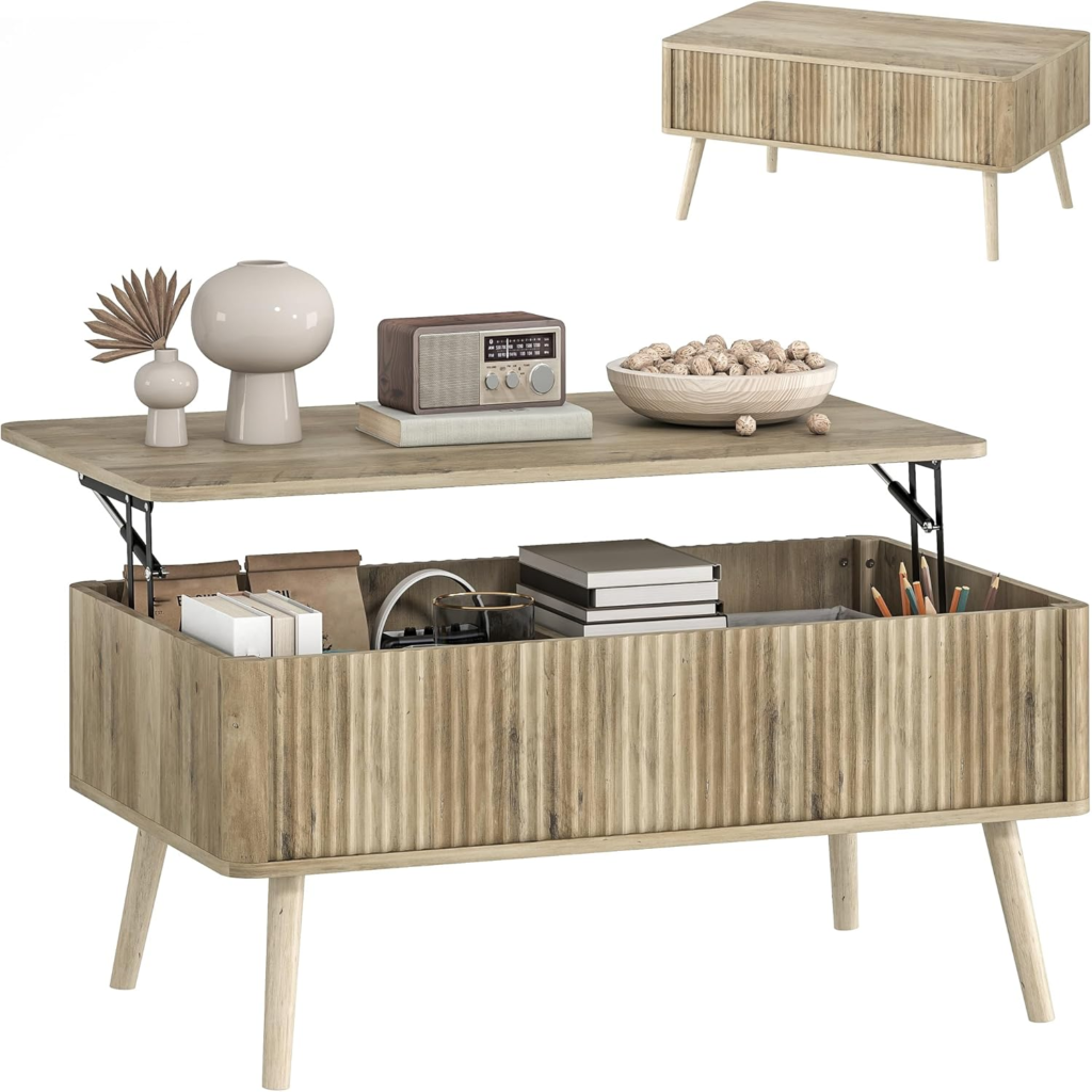 Mejores Muebles Multifunción Para Pisos Pequeños 13 mesa elevable con almacenaje